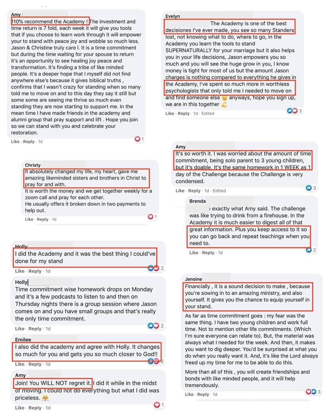 Academy testimony