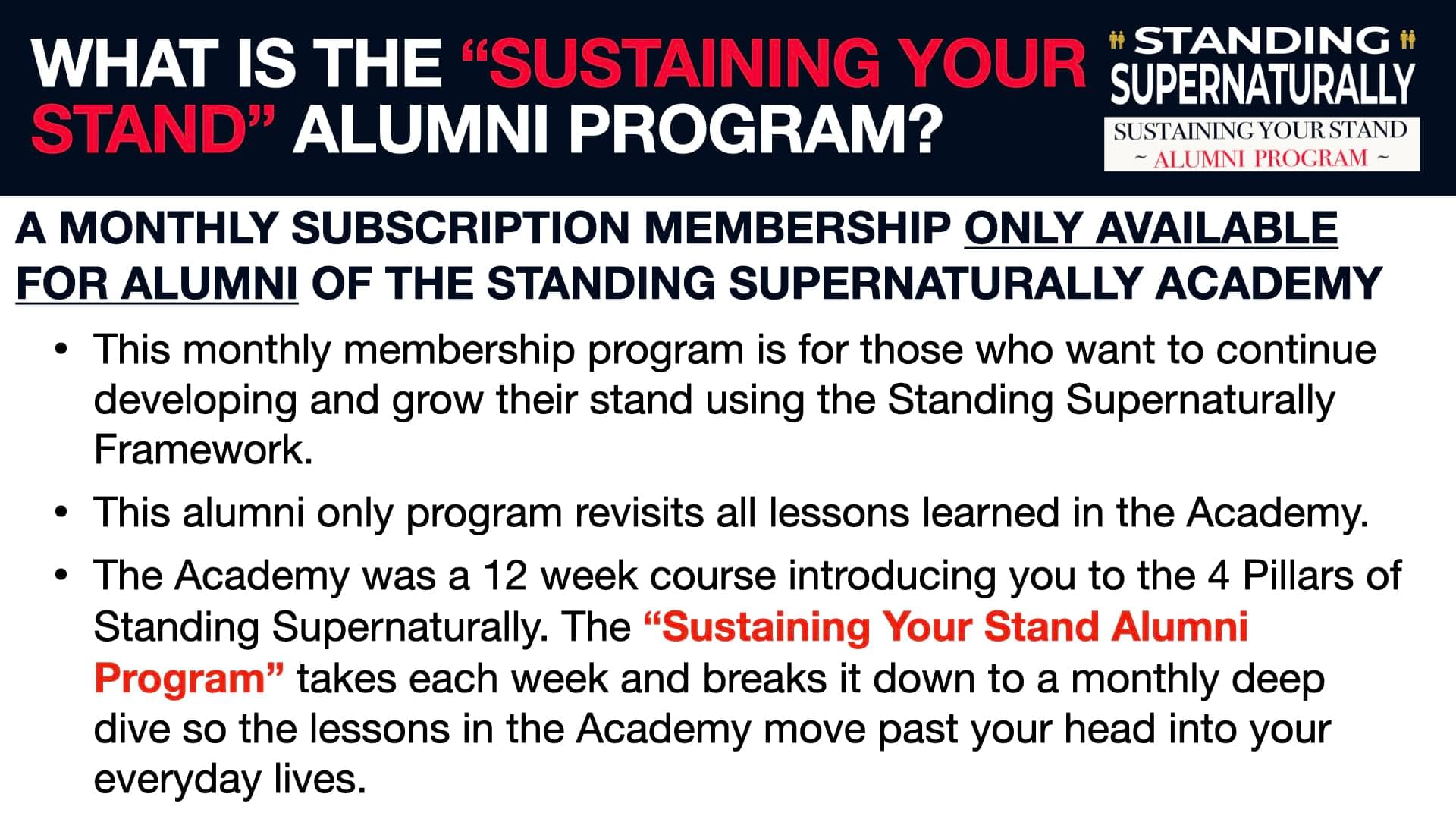 Sustaining Your Stand Alumni Program