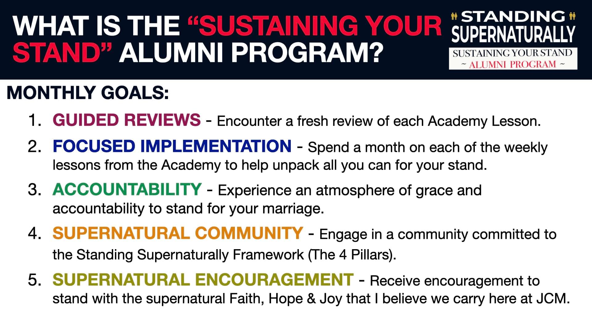 Sustaining Your Stand Alumni Program