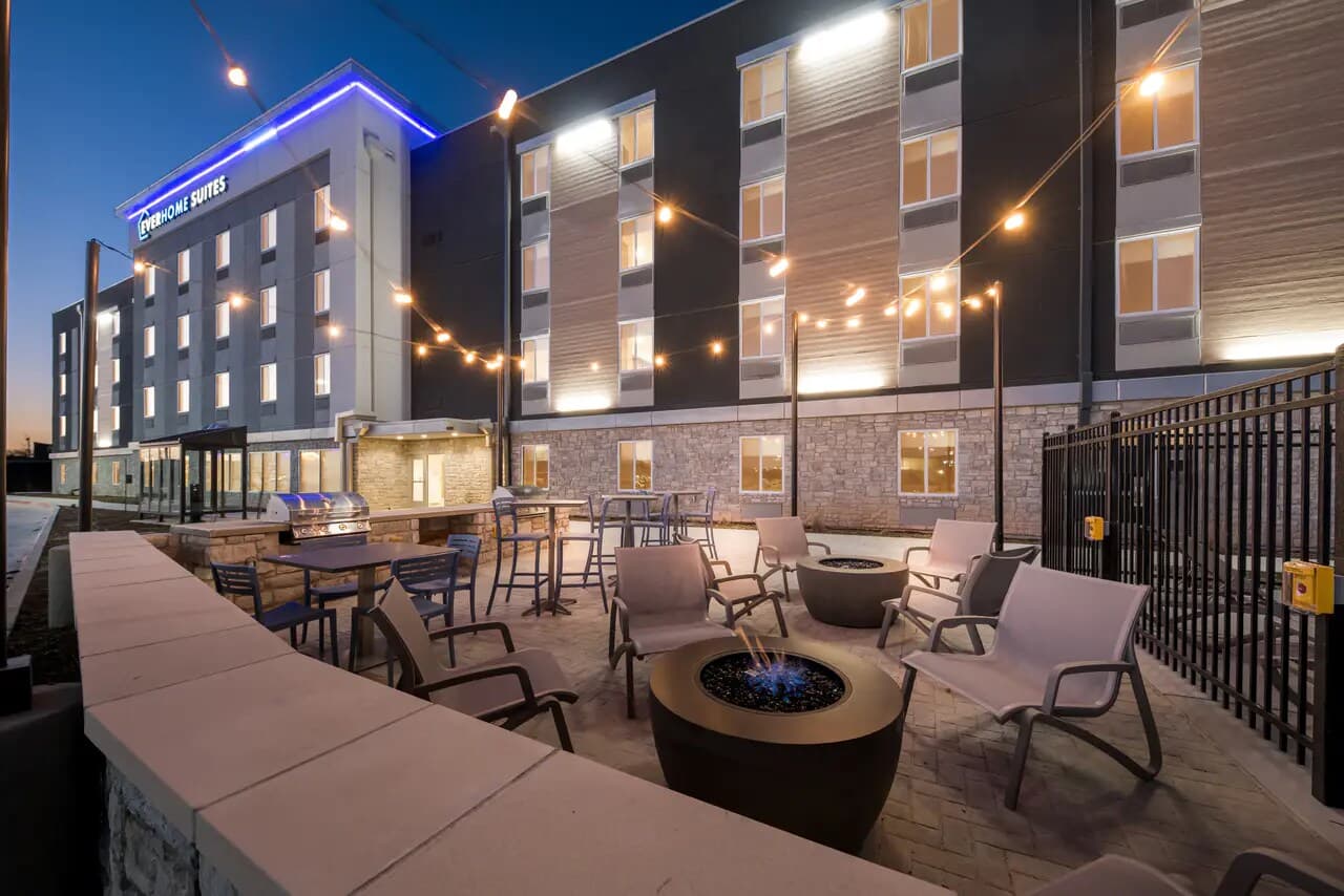 Everhome Suites, Waco — official conference hotel at twilight